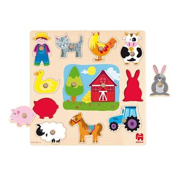 Imagen de Goula Puzzle Encajable Madera Siluetas granja Diset