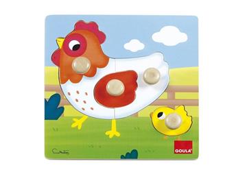 Imagen de Goula Puzzle Encajable Madera Gallina 4 Piezas Diset