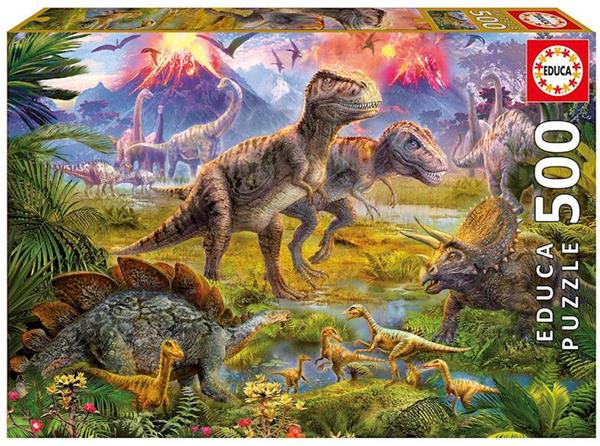 Imagen de Puzzle de 500 piezas Encuentro De Dinosaurios de Educa