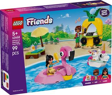 Imagen de Fiesta En La Piscina Con Flamenco Y Unicornio Lego Friends