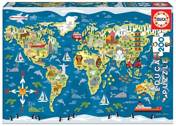 Imagen de Puzzle Mapamundi 200 Piezas