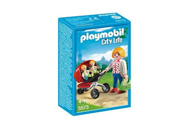 Imagen de Playmobil City Life Mama con Carrito de Gemelos