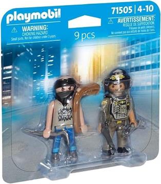 Imagen de Playmobil Pack Duo Figuras Policía con Ladrón y Accesorios