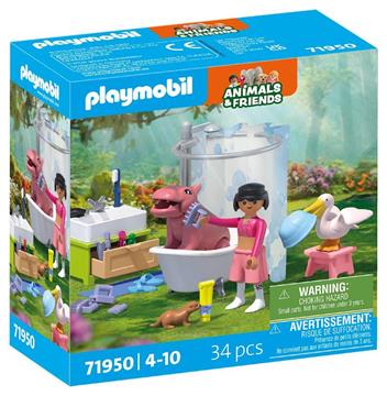 Imagen de Divertido baño de animales Playmobil