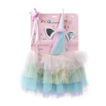Imagen de Set De Tutú Varita Y Diadema De Unicornio Multicolor