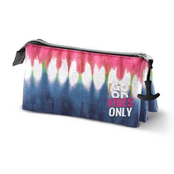 Imagen de Estuche Triple Good Vibes Denim 23x11x10Cm