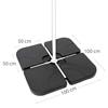 Imagen de Soporte parasol 4 piezas de plástico 60/80 kg 50X50X7.5CM 