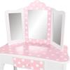 Imagen de Tocador Belleza de Madera con Lunares Blanco y Rosa 63x29x100 cm Woomax
