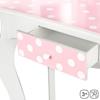 Imagen de Tocador Belleza de Madera con Lunares Blanco y Rosa 63x29x100 cm Woomax