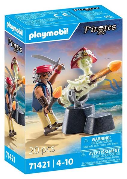 Imagen de Playmobil Figura Artillero Pirata con Elementos que Brillan en la Oscuridad
