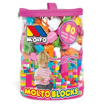 Imagen de Juego Construcción Bolsa Rosa 80 Piezas Molto