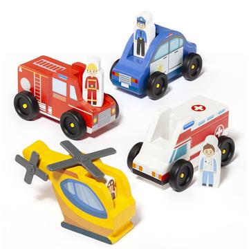 Imagen de Pack 4 Vehículos De Madera
