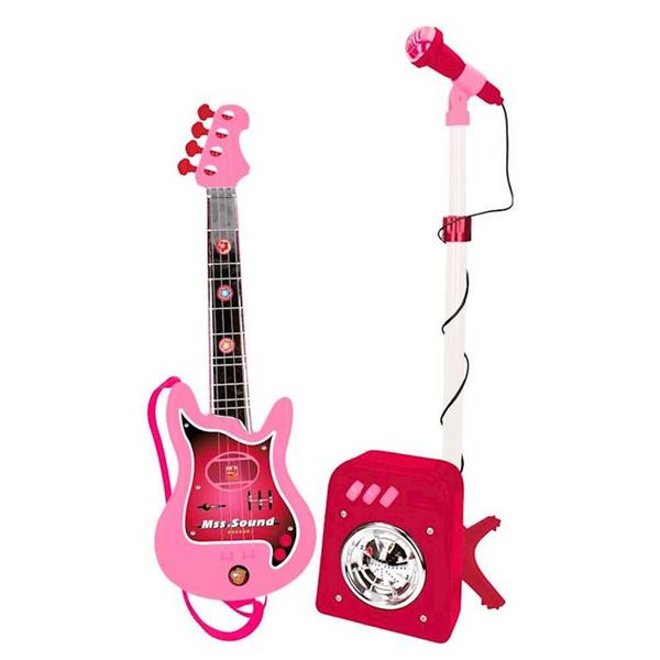 Imagen de Conjunto Micrófono Bafle Guitarra Rosa