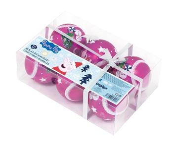 Imagen de Bolas Navidad Peppa Pig Cosy Corner Pack 6 Rosa