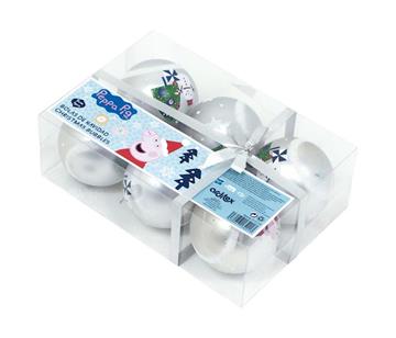 Imagen de Bolas Navidad Peppa Pig Pack 6 Plata