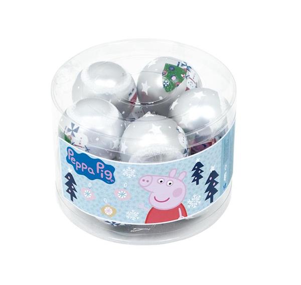 Imagen de 10 Bolas Navidad Peppa Pig Cosy Corner Plata