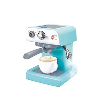 Imagen de Cafetera eléctrica con vapor, y taza.