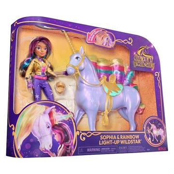 Imagen de Muñeca Sophia 11 cm y Unicornio Wildstar con luz. 30,48x40,64x9,53 cm