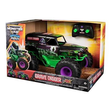 Imagen de Coche radio control Monster Jam Smash And Bash Grave Digger. 24,77x3,81c25,4 cm