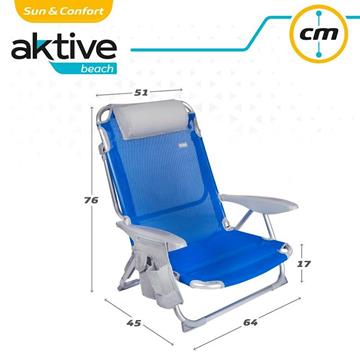 Imagen de Aktive Beach Silla Baja Playa Con Cojín Azul