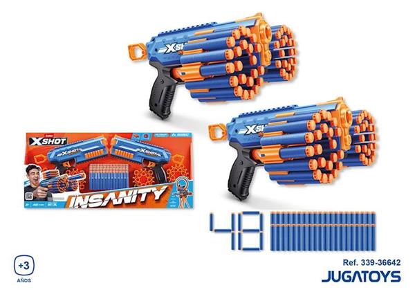 Imagen de Pistola X-Shot Insanity Double Manic, con 48 dardos