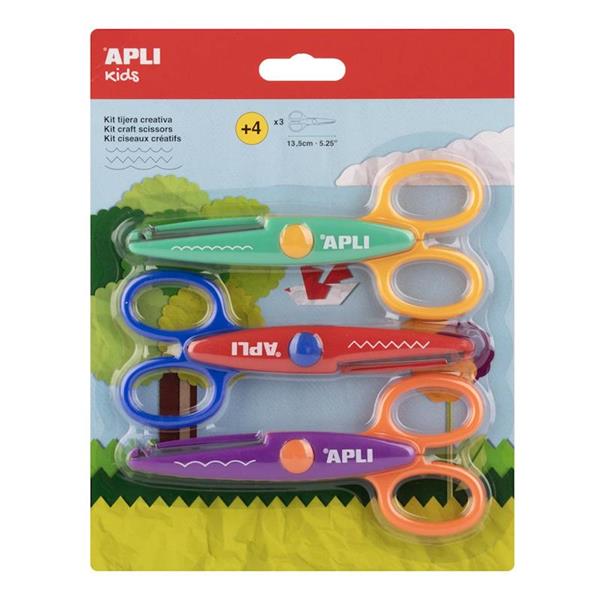 Imagen de Tijera Creativa 3 Cortes. kit de 3 tijeras 13,5Cm