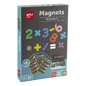 Imagen de Juego magnético Números. Para iniciarse en matemáticas de manera divertida. 51 imanes de números y simbolos. 21x5,5x31 cm