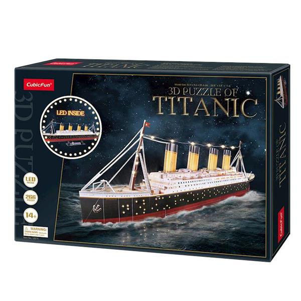 Imagen de Puzzle Titanic con luz led 266 piezas. 88 cm de anchura.