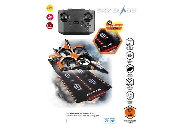 Imagen de Dron Radio Control Air Falcon Jet Dron mas Pista. 2.4 ghz. Con luces led.