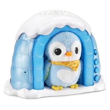 Imagen de Proyector musical iglú peluchito pingüino. 3 modos de luz y con detector de sonido y desconexion automática 27,9x13x27,5 cm