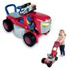 Imagen de Triciclo 2 en 1 convertible en tractor y cortacésped rojo 55x15x38 cm