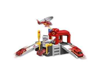 Imagen de Estación de Policía, Bomberos u Obras Públicas, incluye 1 coche y 1 helicóptero y accesorios - Modelos surtidos