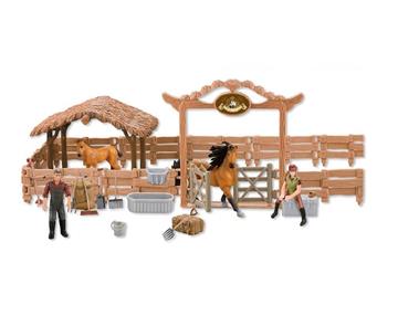 Imagen de Granja para caballos, con establo, granjeros y accesorios 47'50x8x32cm - Modelos surtidos