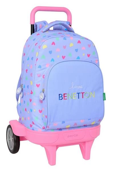 Imagen de Mochila Grande con Ruedas Compact Evol. Ext. Benetton "Lila" 33X45X22Cm