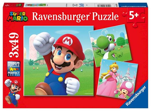 Imagen de Puzzle 3x49 piezas Super Mario.