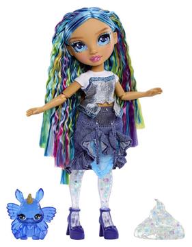 Imagen de Muñeca Rainbow High Skyker 22 cm Azul. Con Slime Transparente y Distinots Tipos De Brillo.