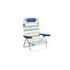 Imagen de Silla playa aluminio multiposicion rayas con reposacabezas 25 cm, con almohadilla, 80x65x45cm, 25 cm altura asiento