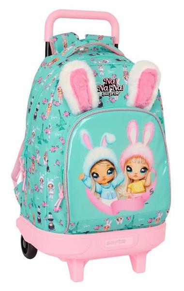 Imagen de Mochila Grande Con Ruedas Compact Extraible Nanana "Bunny" 33X45X22Cm