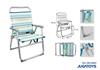 Imagen de Silla playa aluminio fija rayada, con asa para transportar  87x56'50x37 cm