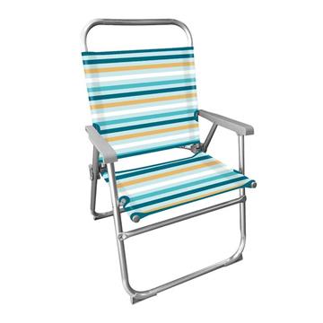 Imagen de Silla playa aluminio fija rayada, con asa para transportar  87x56'50x37 cm