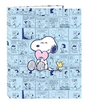 Imagen de Carpeta Folio 4 Anillas Mixtas Snoopy "Love" 26,5X33X4Cm