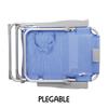 Imagen de Silla playa aluminio multiposicion azul con reposacabezas 38 cm, almohadilla, bolso lateral, asas para transportar y reposabrazos gris, 88x61x105cm (480gr)