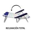 Imagen de Silla playa aluminio multiposicion rayas con reposacabezas 25 cm, con almohadilla, 80x65x45cm, 25 cm altura asiento