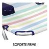 Imagen de Silla playa aluminio multiposicion rayas con reposacabezas 25 cm, con almohadilla, 80x65x45cm, 25 cm altura asiento