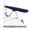 Imagen de Silla playa aluminio multiposicion rayas con reposacabezas 25 cm, con almohadilla, 80x65x45cm, 25 cm altura asiento