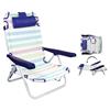 Imagen de Silla playa aluminio multiposicion rayas con reposacabezas 25 cm, con almohadilla, 80x65x45cm, 25 cm altura asiento
