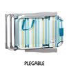 Imagen de Silla playa aluminio multiposicion rayas con reposacabezas 25 cm, almohadilla y bolso lateral, 80x65x45cm, 25 cm altura asiento.