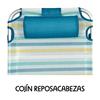 Imagen de Silla playa aluminio multiposicion rayas con reposacabezas 25 cm, almohadilla y bolso lateral, 80x65x45cm, 25 cm altura asiento.