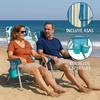 Imagen de Silla playa aluminio multiposicion rayas con reposacabezas 25 cm, almohadilla y bolso lateral, 80x65x45cm, 25 cm altura asiento.
