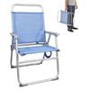 Imagen de Silla playa aluminio fija azul, con asa para transportar  87x56'50x37 cm
